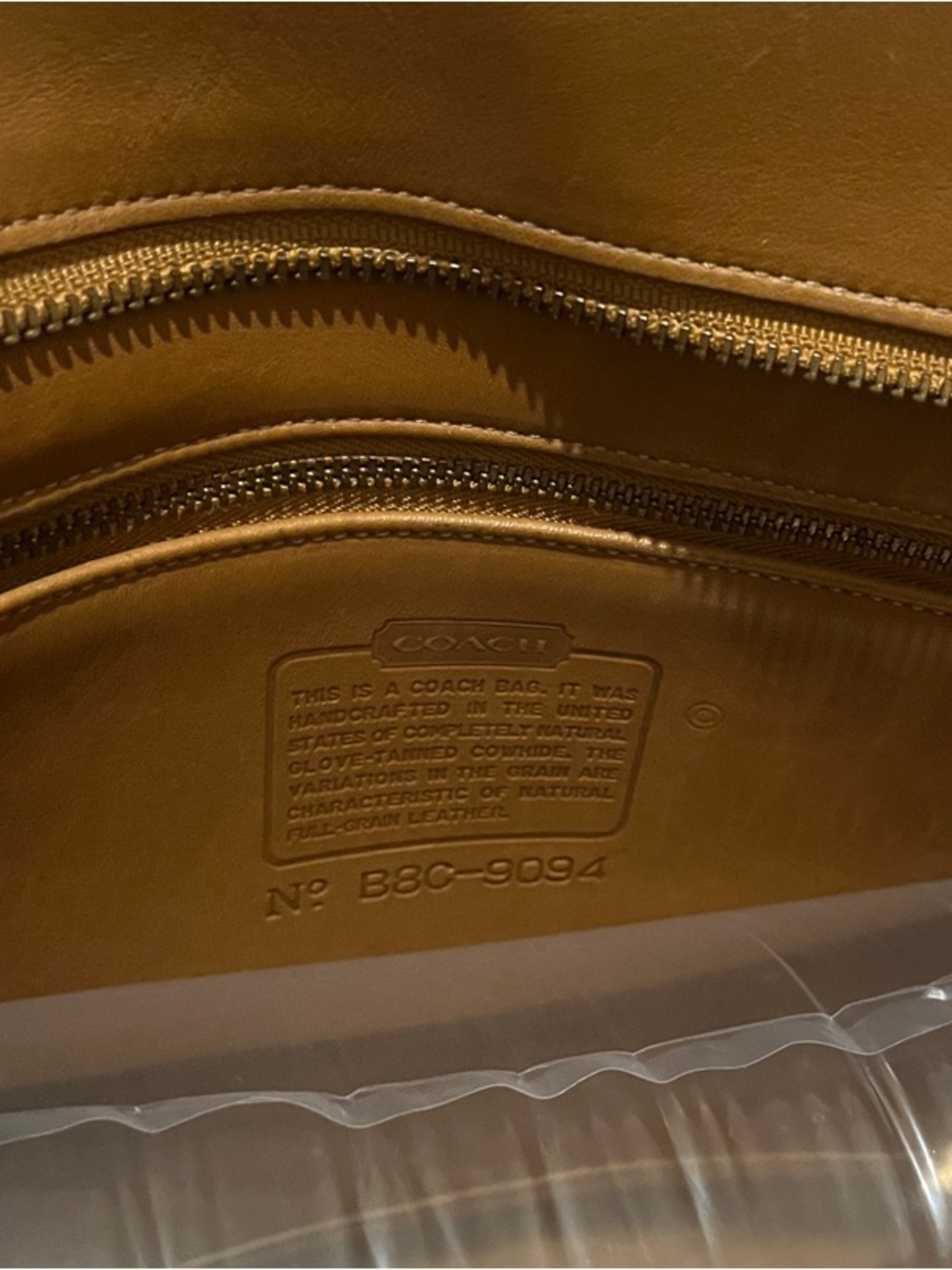 Vintage Coach Classic Tan Leather Tote Bag - Picture 4 of 5